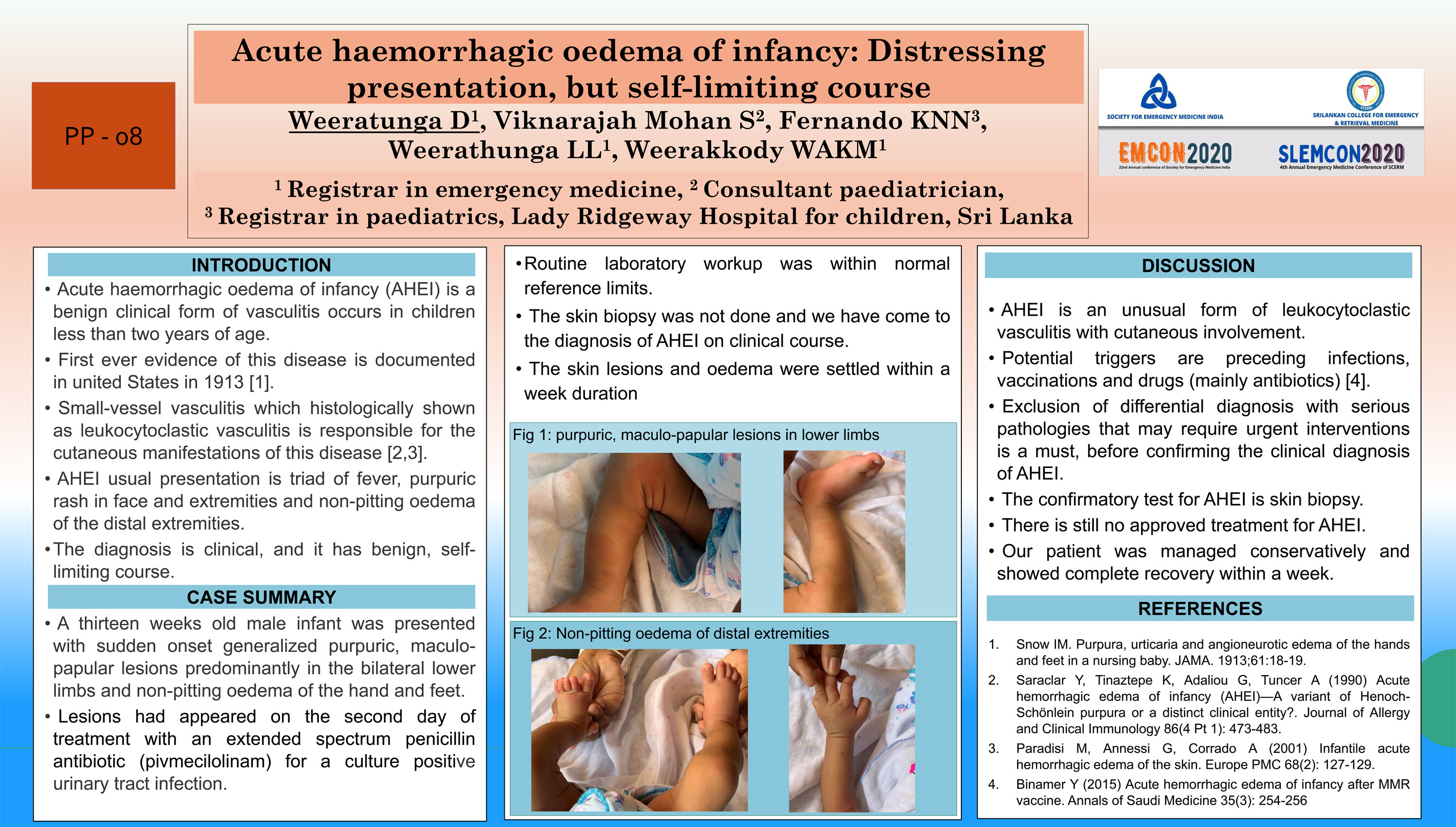 PP8 – Acute haemorrhagic oedema of infancy: Distressing presentation, but self-limiting course